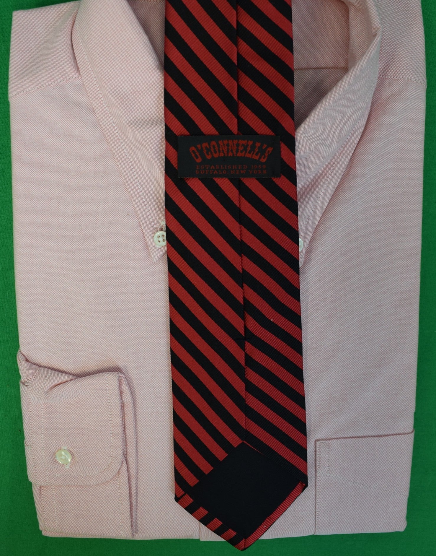 O'Connell's Red w/ Black Repp Stripe XL Club Tie