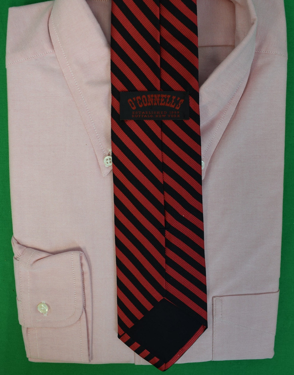 O'Connell's Red w/ Black Repp Stripe XL Club Tie