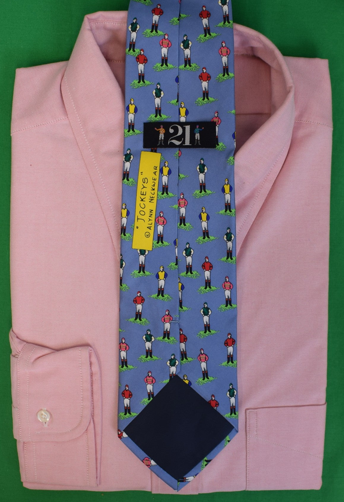 The 21 Club "Jockeys" Blue Silk Patron's Tie