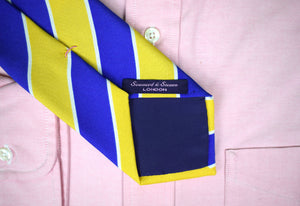 Seaward & Stearn English Silk Yellow/ Royal Blue Tie (New w/ S&S Tag) (SOLD)