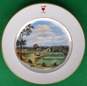 "Rare Set x 12 Myopia Hunt Club Dinner Plates w/ Hand-Painted MHC Sporting Scenes By Cyril Gorainoff"