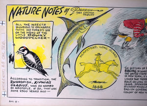 "Nature Notes" 1982 Original Cartoon Artwork by Joseph L. Parrish for The Chicago Tribune