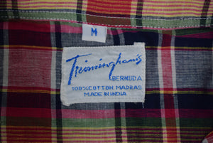 "Trimingham's Bermuda S/S Madras B/D Plaid Sport Shirt" Sz M (NWT)
