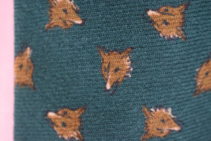 Polo Ralph Lauren Hunter Green Wool Challis Fox Mask Club Tie