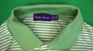 Ralph Lauren Purple Label Green Stripe Polo Shirt Sz XXL