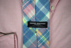 "Brooks Brothers Pink/ Blue Pastel Cotton Madras Tie"