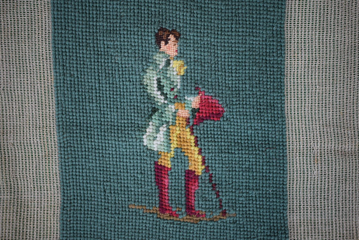 "English Country Squire Hand-Needlepoint Panel"