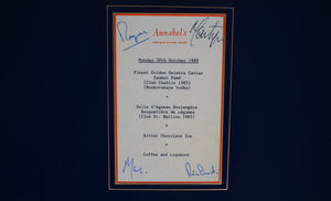 "Annabel's Club London c1989 Menu Embossed On Oxford Blue Lacquer Tray w/ Gilt Trim" (NIB)