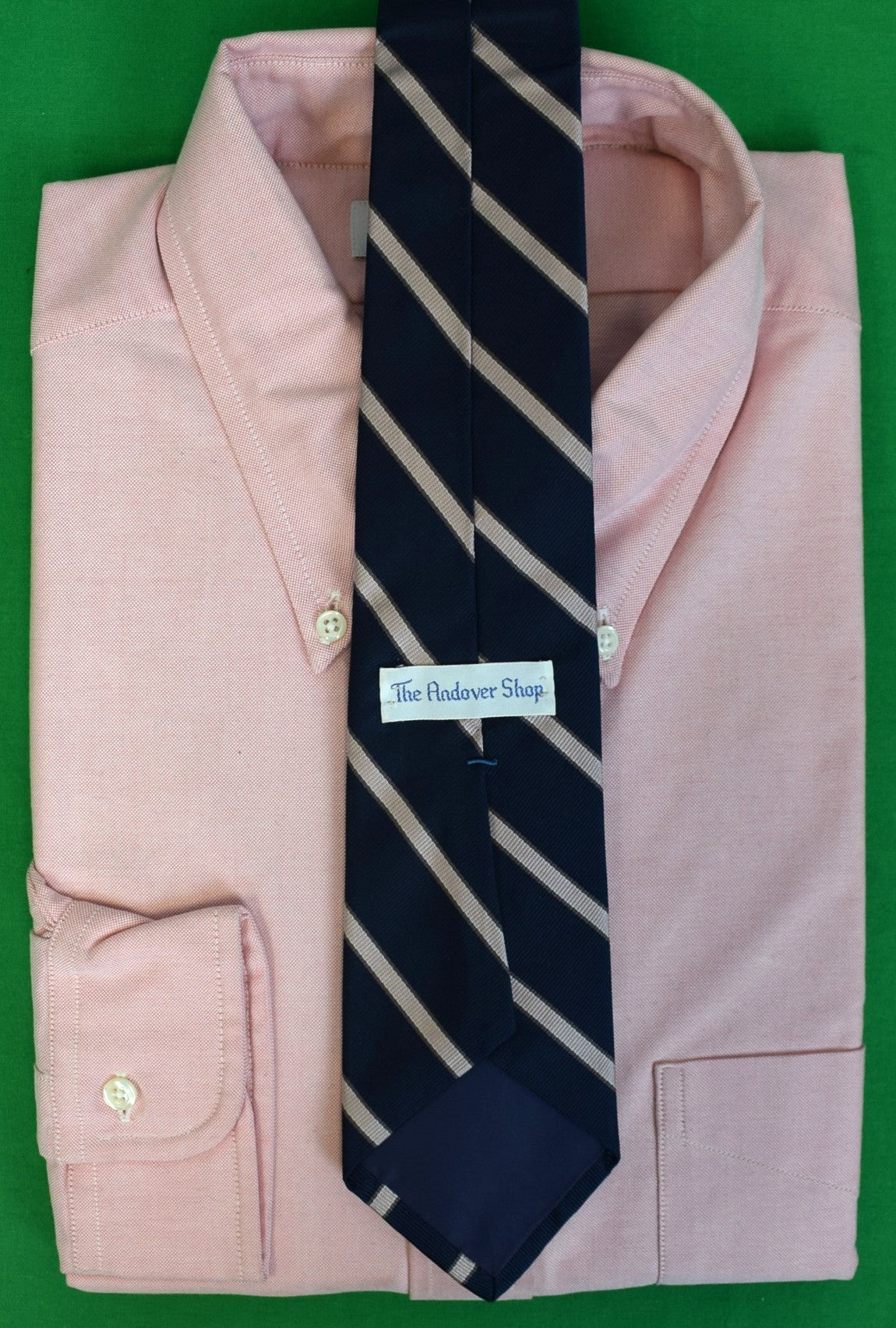 "The Andover Shop Navy w/ Lavender Repp Stripe Silk Club Tie" (NWT)