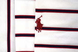 Rolling Rock Club x Ralph Lauren Polo Golf White/ Navy Stripe Shirt Sz: XXL