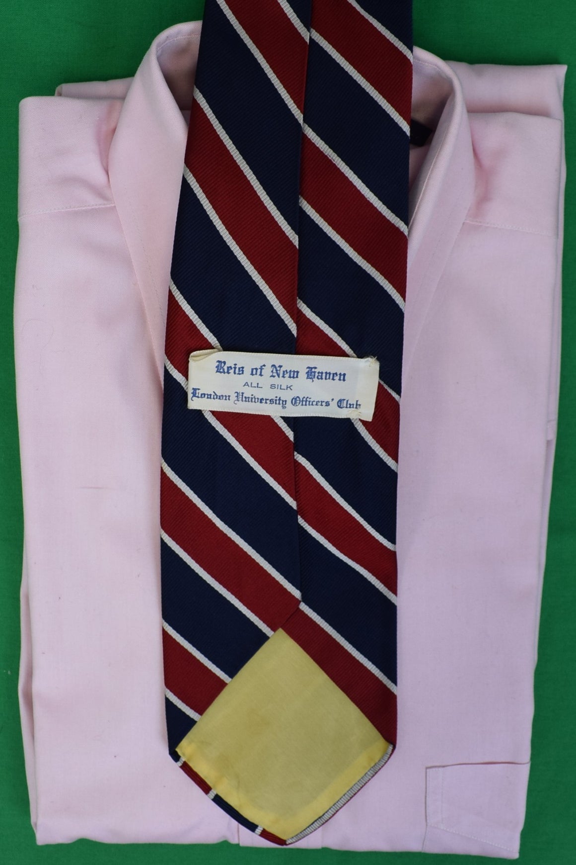 London University Officers' Club Navy/ Burgundy Silk Repp Stripe Tie