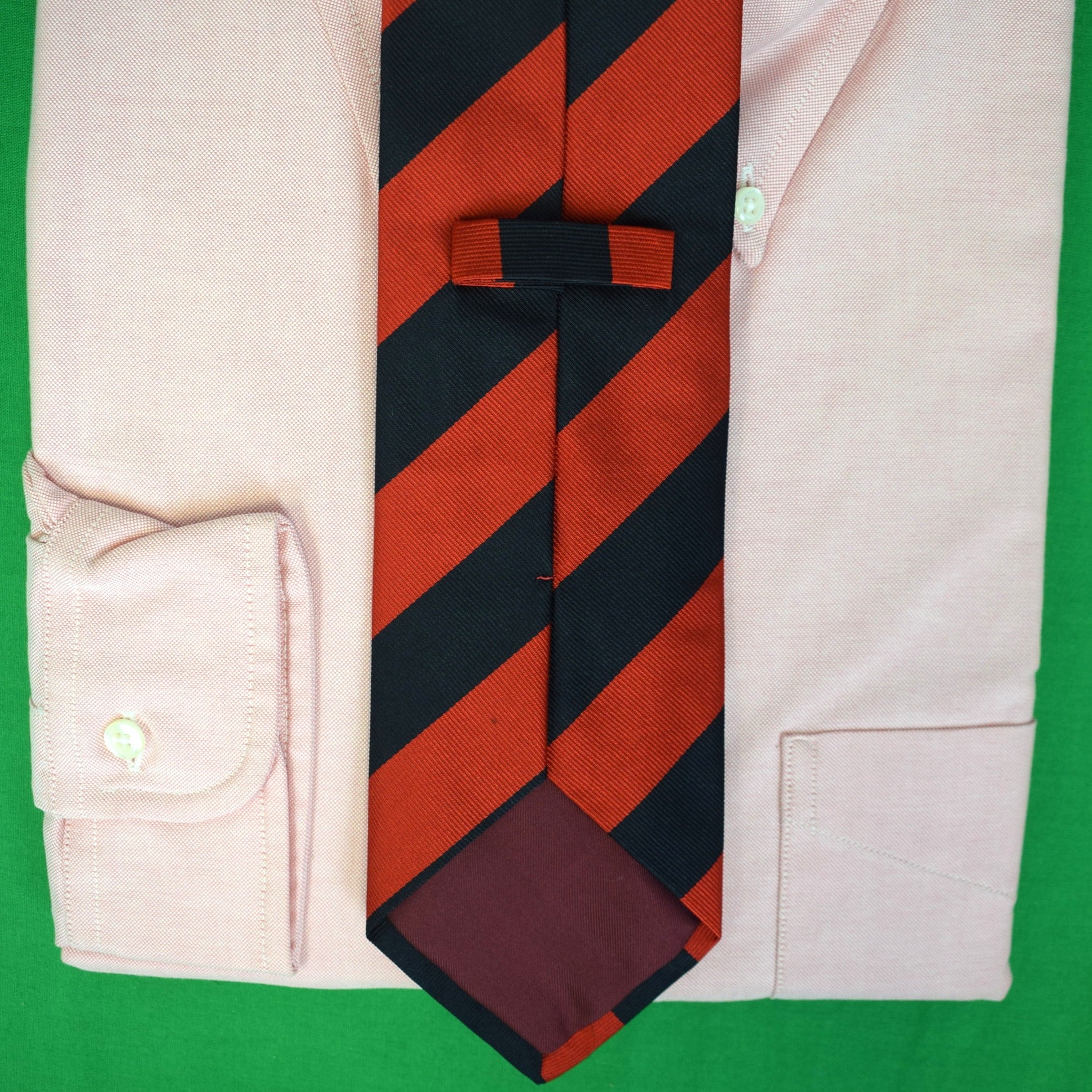 The Andover Shop Red/ Navy Made In England Repp Stripe Silk Tie (LNWOT)