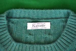 "Kassatly's Palm Beach Lovat Green Scottish Cashmere Cable Crewneck Sweater" Sz XXL (SOLD)