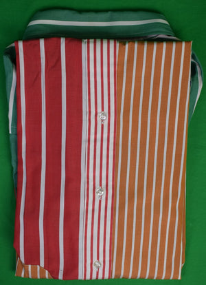 Brooks Brothers Fun Multi Stripe B/D Broadcloth L/S c1970s Sport Shirt Sz 17 1/2-R (DEADSTOCK w/ BB Tags)