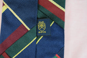 "Rugby Ralph Lauren Patch Repp Stripe Italian Silk Tie"