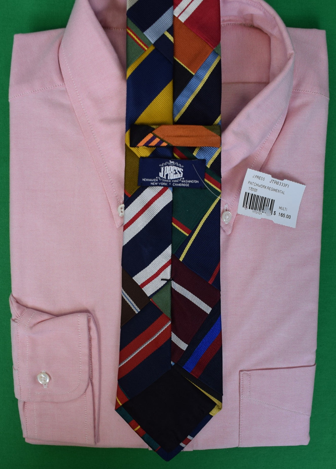 J. Press Made-in-USA Patchwork Repp Stripe Tie (NWT)