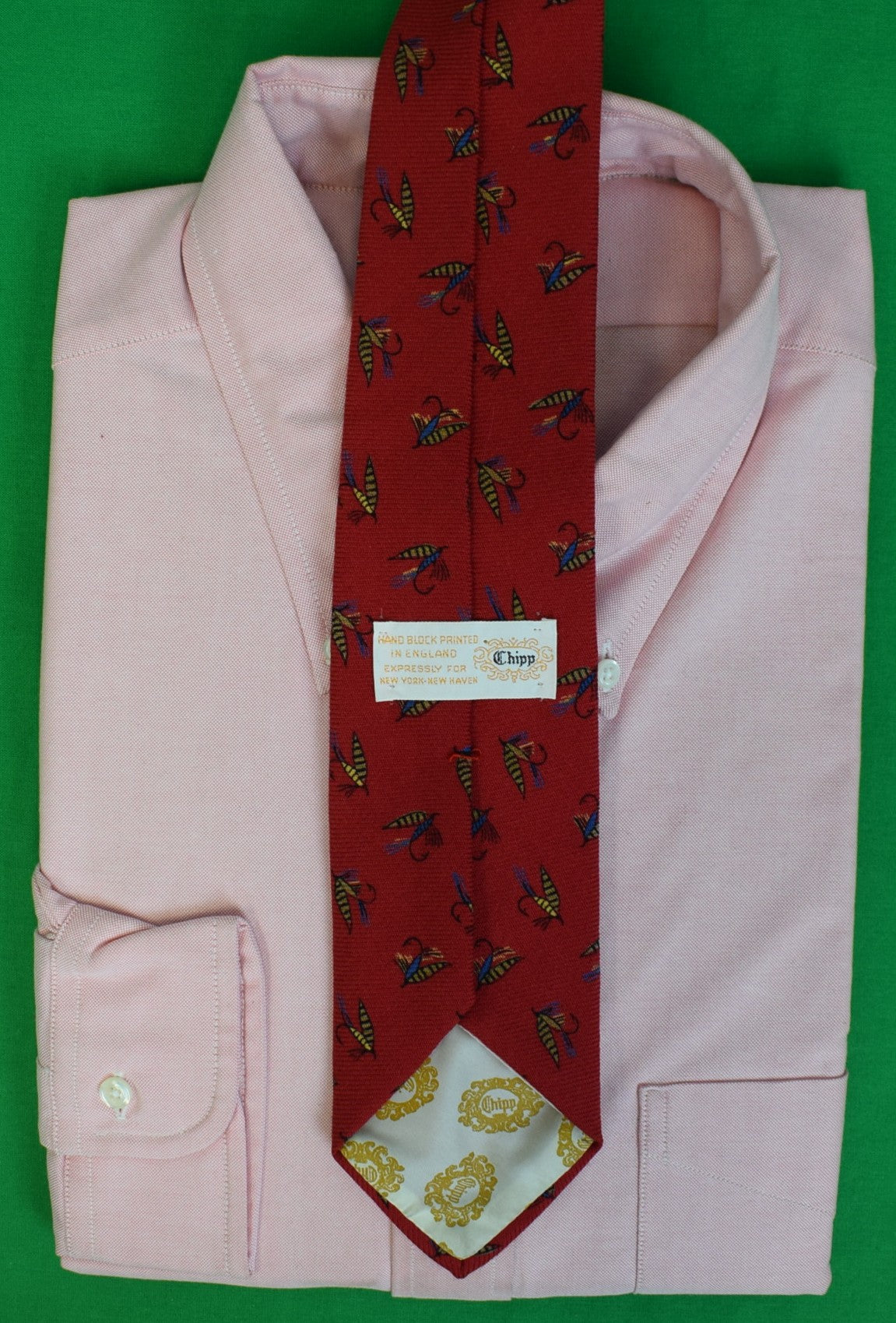 Chipp Burgundy Challis Club Tie w/ Trout Fly Motif