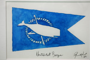Nantucket Whale Burgee Watercolor 2023