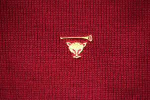 Myopia Hunt Club Claret Wool Knit 1/4 Pullover w/ Suede Elbow Patches Sz M