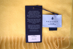 "Begg & Co Scottish Cashmere Arran Oversized Lemon Frost Scarf" (NWT)