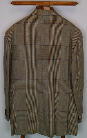 "Chip Russell Plaid Hunting Jacket w/ Yellow Challis Game Bird Lined Sport Jacket" Sz 43R