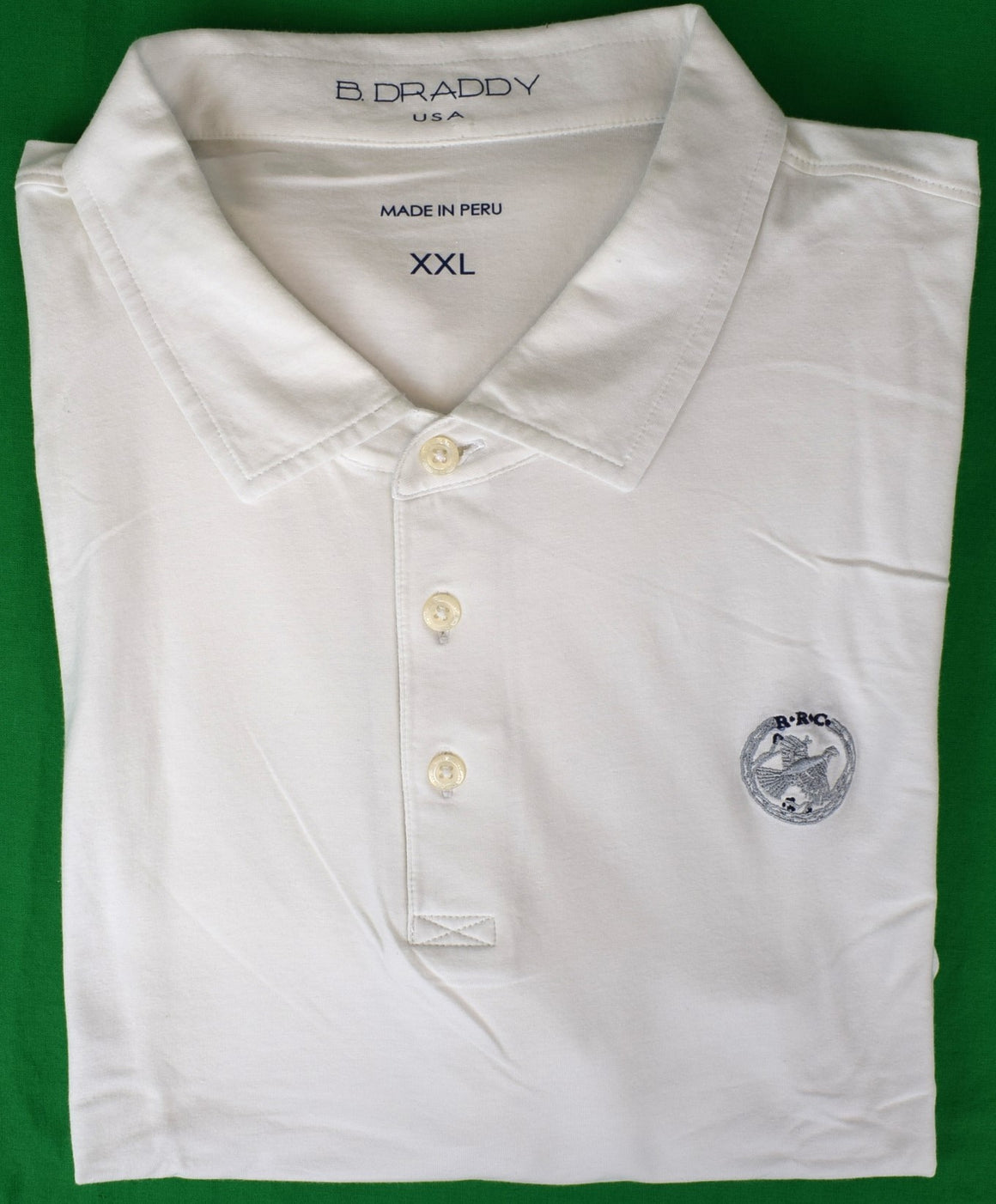 "Rolling Rock Club x B. Draddy White Golf Shirt" Sz: XXL