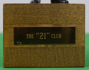 The "21" Club Red Jockey w/ White Diagonal Sash & Brass Plaque