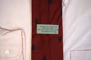 "The Cap And Gown Club Of Princeton Burgundy Silk Tie"