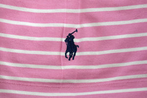 "Ralph Lauren Golf Polo Pink/ White Stripe Shirt w/ Miacomet Club Of Nantucket Logo" Sz: XXL