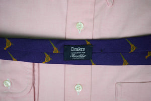 "Drakes x Ben Silver Purple Pheasant English Silk Tie"
