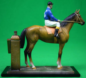 "Spelter Jockey/ Racehorse w/ Match Striker Made In Austria"