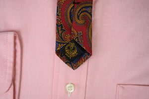 "O'Connell's x Atkinsons Royal Irish Wool/ Silk Poplin Burgundy Paisley Tie"