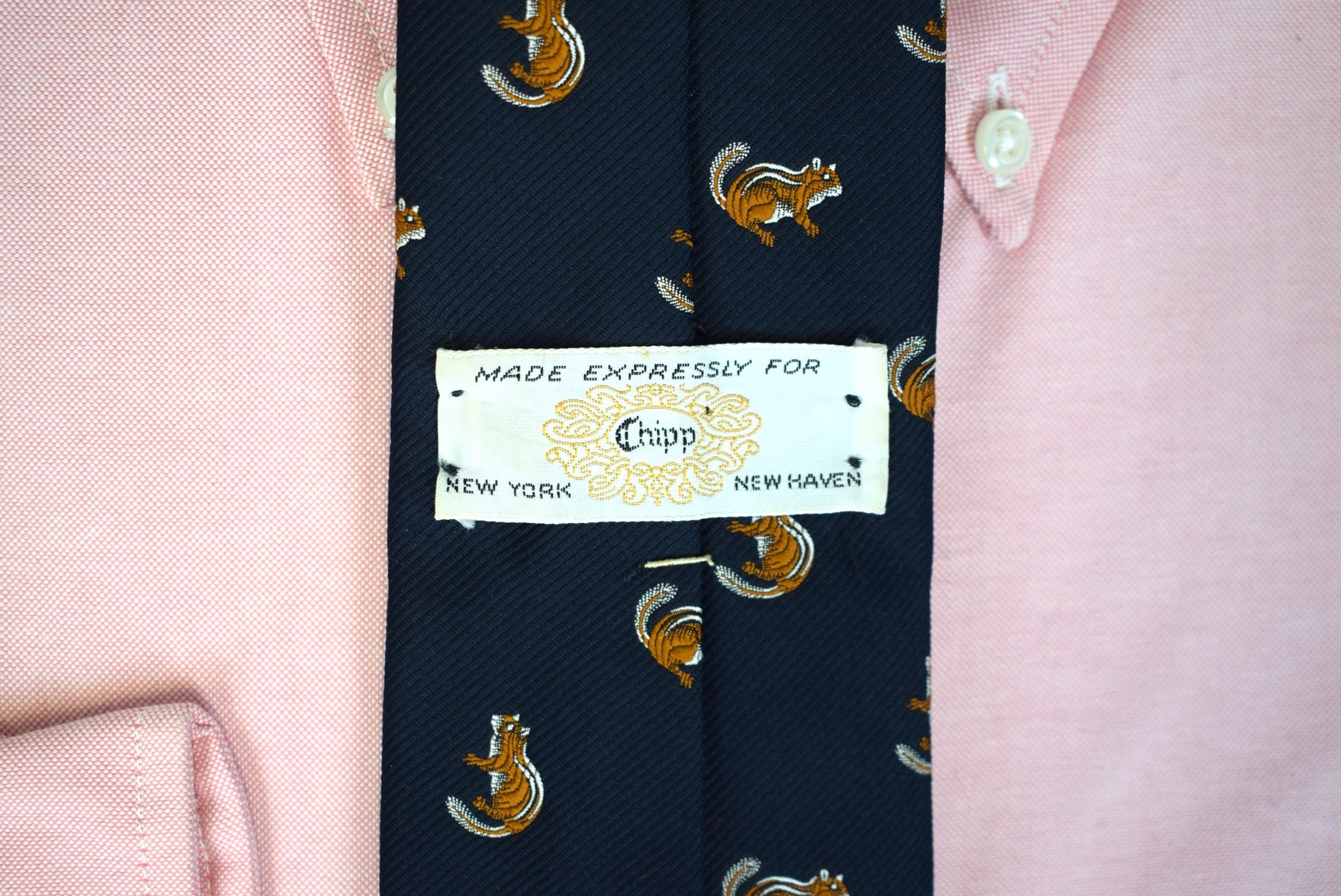 "Chipp (Munk) Navy Poly Club Tie" (SOLD)