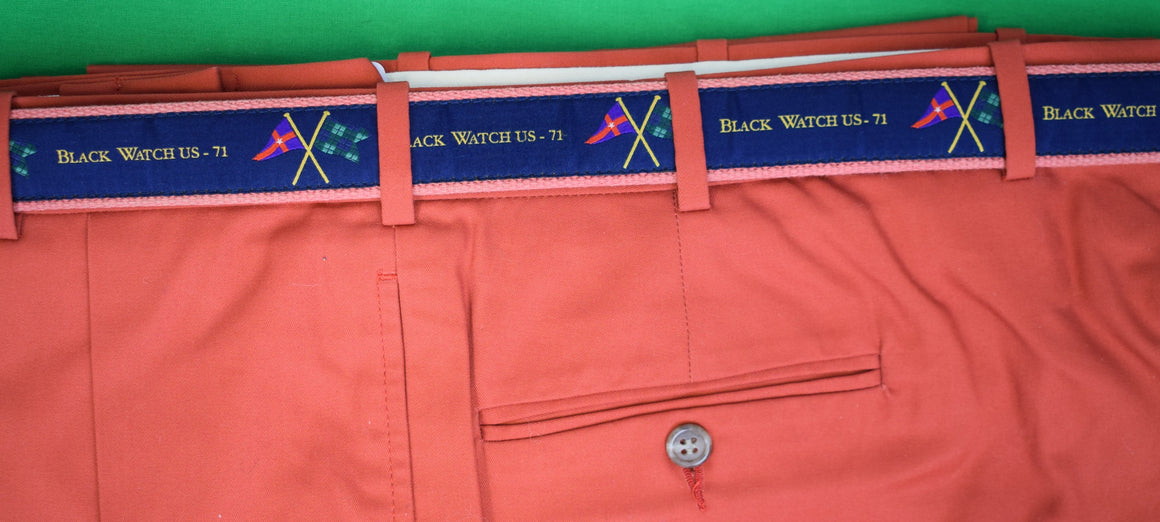 New York Yacht Club x Black Watch US-71 Navy Ribbon D-Ring Belt Sz M