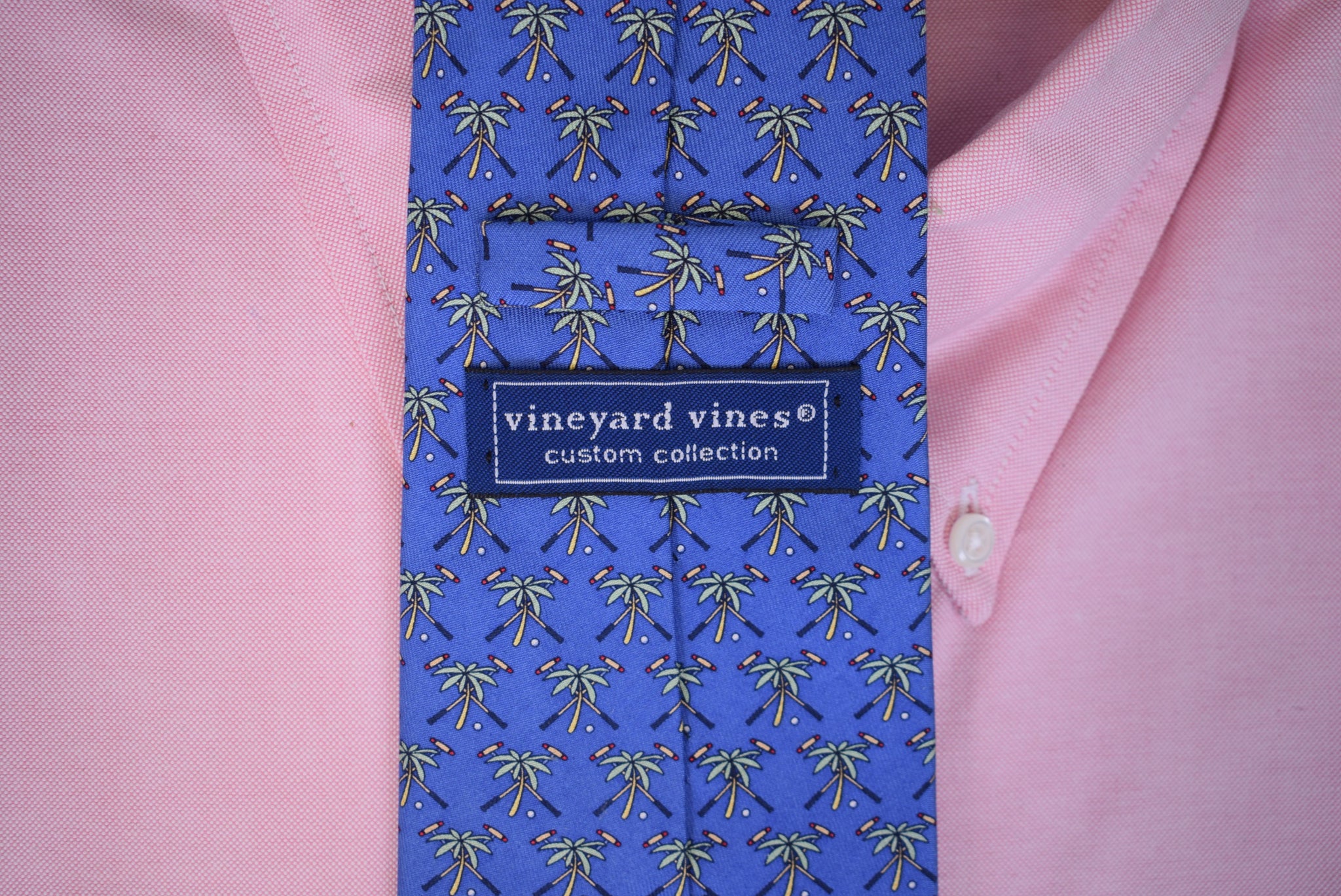 Palm Beach International Polo Club x Vineyard Vines Blue Silk Tie