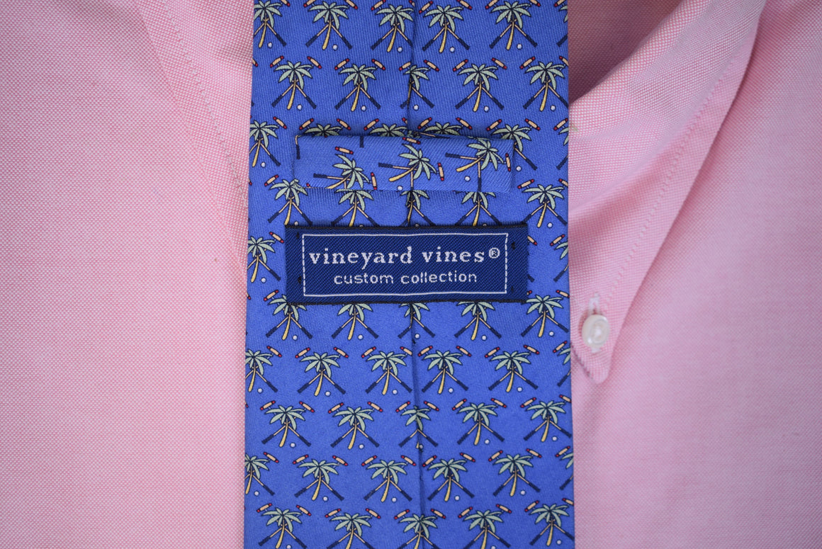 Palm Beach International Polo Club x Vineyard Vines Blue Silk Tie