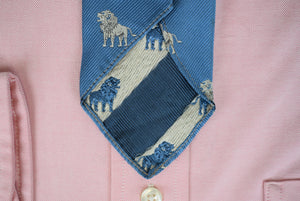 "Chipp Silver Lion/ Blue Silk Club Tie"