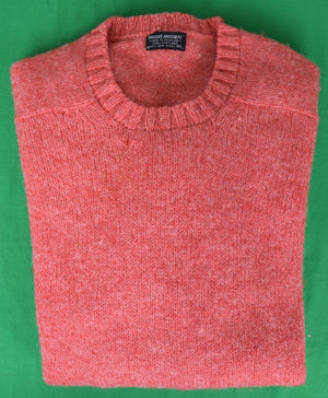 "Brooks Brothers Coral Shetland Crew Neck Sweater Made In Scotland" Sz 42