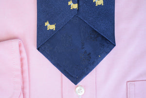 O'Connell's x Atkinsons Navy English Silk w/ Gold Scottie Dog Club Tie