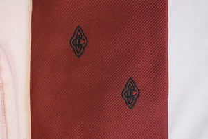 "The Cap And Gown Club Of Princeton Burgundy Silk Tie"