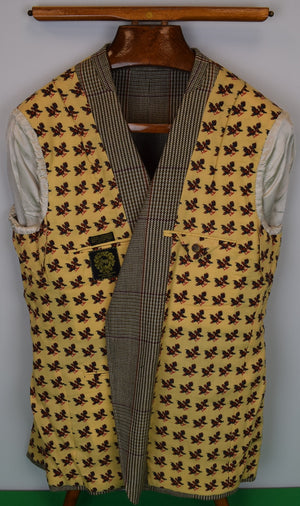 "Chip Russell Plaid Hunting Jacket w/ Yellow Challis Game Bird Lined Sport Jacket" Sz 43R