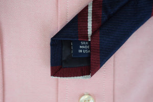 "J. Press Navy w/ Burg/ White Repp Stripe Silk Tie" (SOLD)