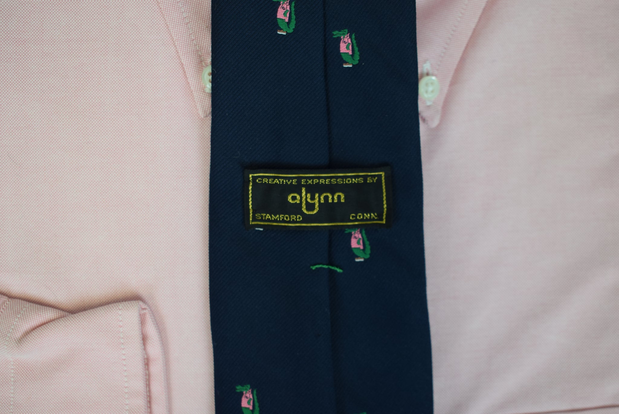 "The Ultimate Prep c1982 Navy w/ Green Alligator & Pink Lacoste Club Tie"
