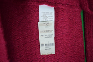 Paul Stuart Italian Shaggy Wool/ Cashmere Rose Crewneck Sweater Sz L (New w/ PS $495 Tag)