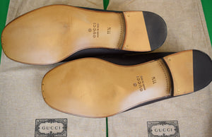 Gucci Horsebit Brown Grain Leather Loafers w/ Red/ Green Surcingle Stripe Sz 11 1/2 (New w/ Bags) (SOLD)