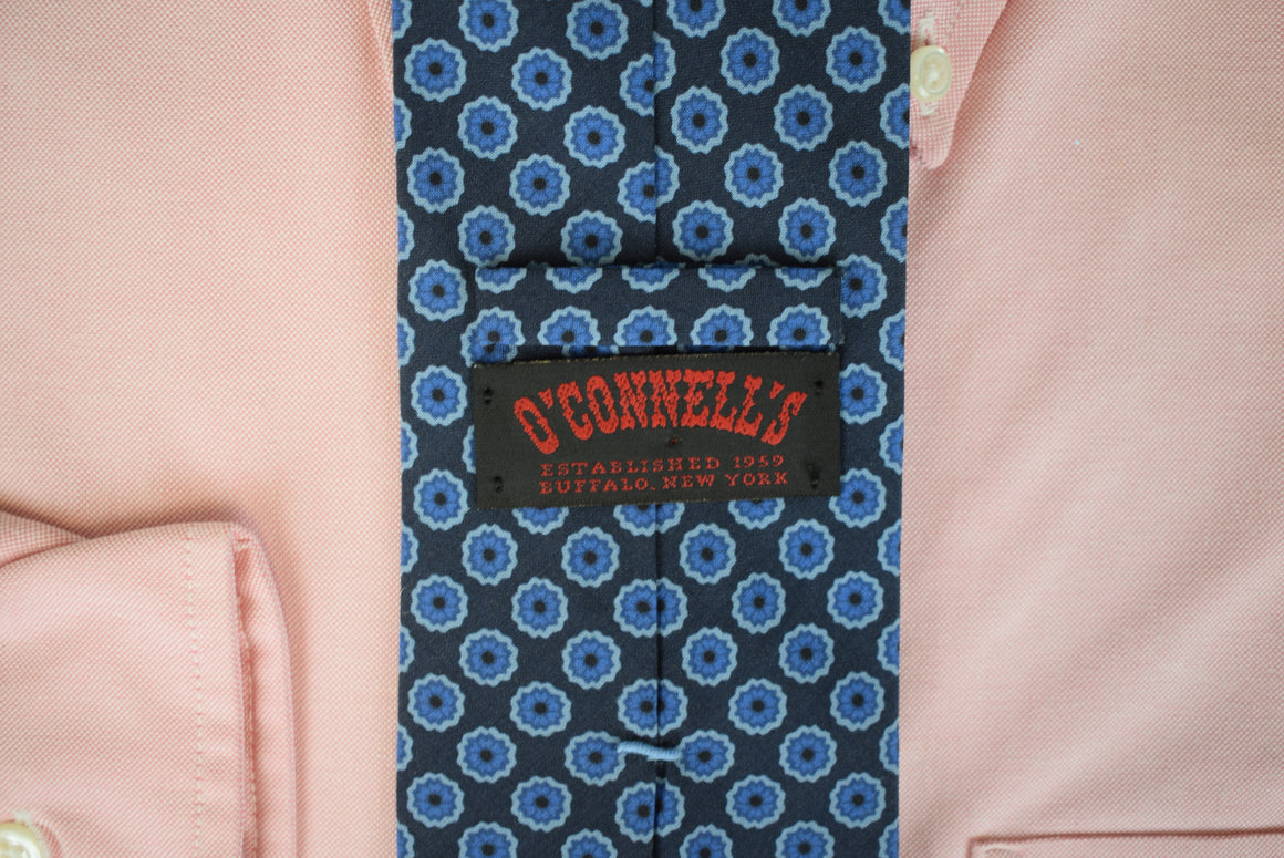O'Connell's Navy Italian Silk Foulard Tie