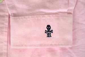 "Rugby Ralph Lauren Pink Oxford Cloth w/ Front 5 Placket Tux Shirt" Sz M