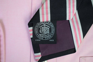 "J. Press Black w/ Pink Tri-Stripe Repp Silk Tie" (SOLD)