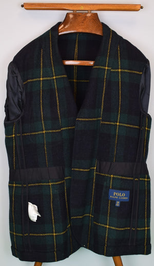 "Polo Ralph Lauren Dress Gordon Tartan Plaid Lambswool/ Alpaca Sport Coat Made in Italy" Sz 44R