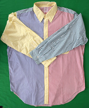 "Brooks Brothers B/D Broadcloth Bengal Stripe c1990s Fun Shirt" Sz: 17 1/2-R